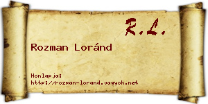 Rozman Loránd névjegykártya