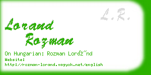 lorand rozman business card